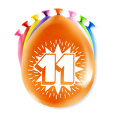 Ballonnen 11 Jaar Meerkleurig 8st